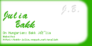 julia bakk business card